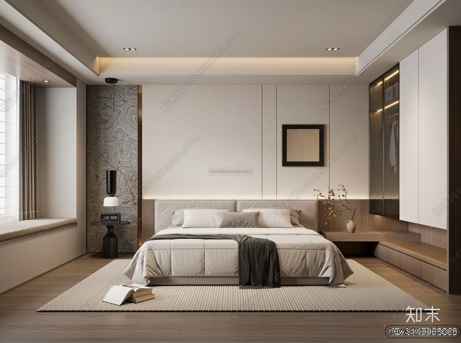 Bedroom 3D Interior Scene Model – Wabi Sabi Style – 111