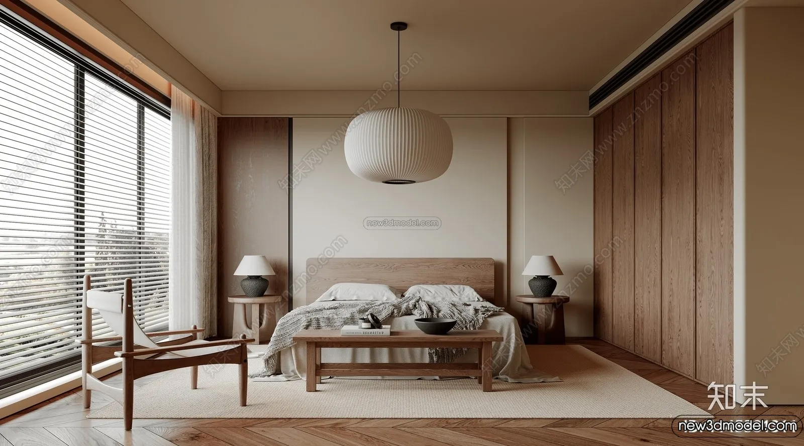 Bedroom 3D Interior Scene Model – Wabi Sabi Style – 112