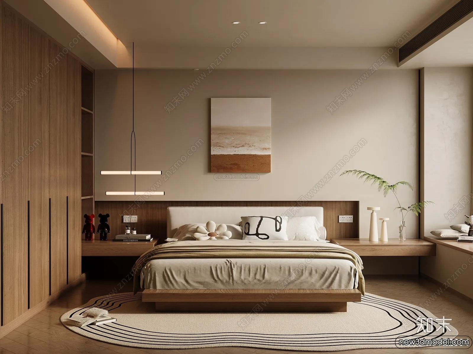 Bedroom 3D Interior Scene Model – Wabi Sabi Style – 114