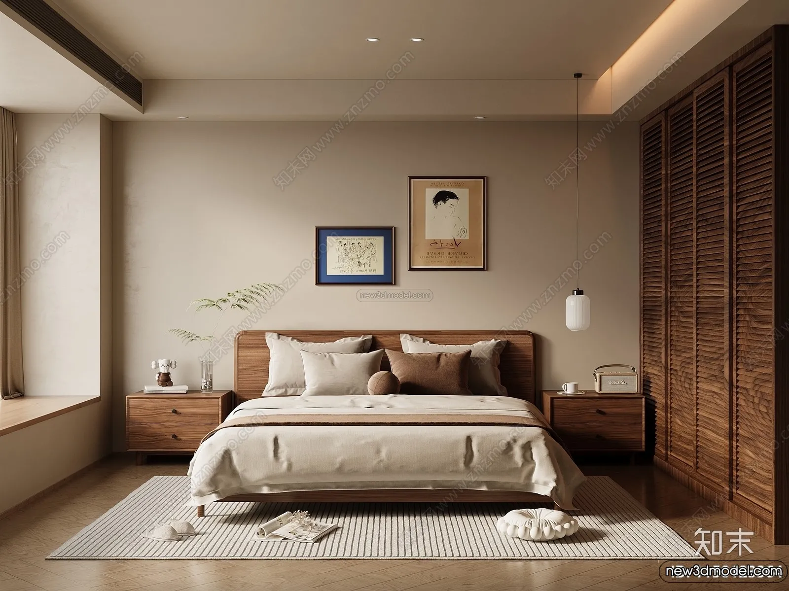 Bedroom 3D Interior Scene Model – Wabi Sabi Style – 116