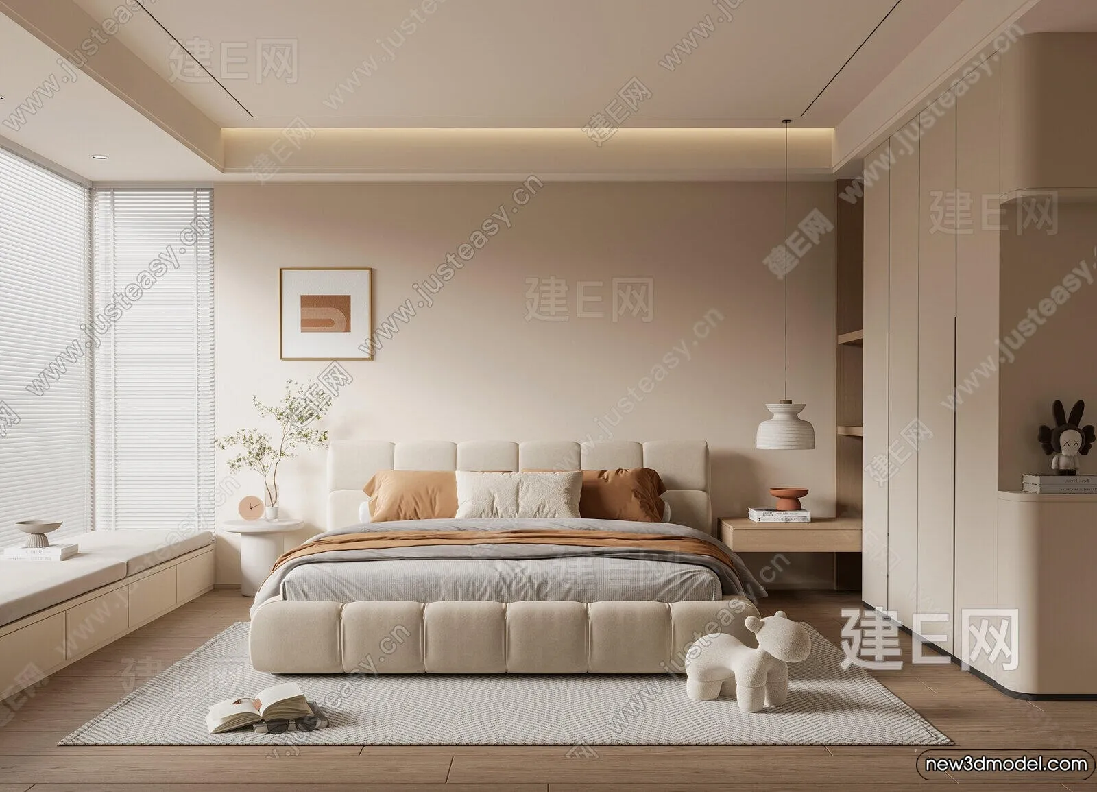 Bedroom – 3D Interior Scenes – Modern Style – 3D Models – 002