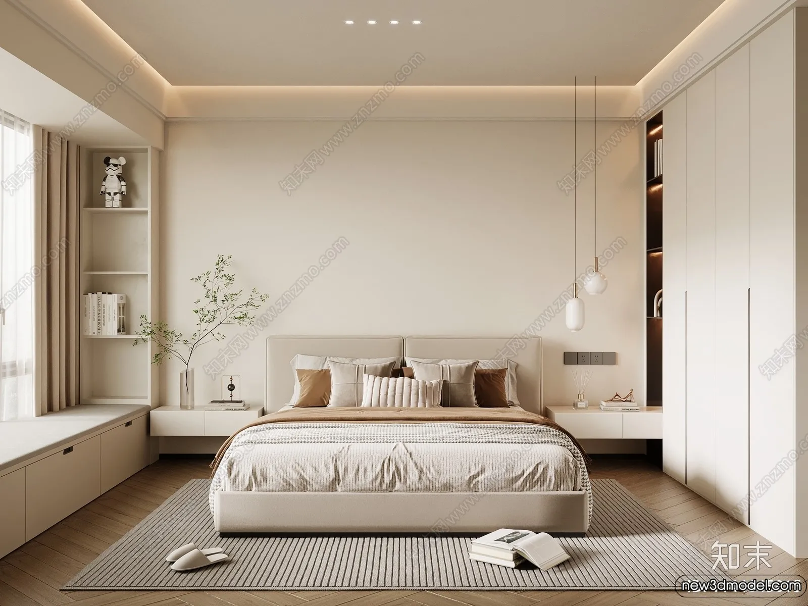 Bedroom – 3D Interior Scenes – Modern Style – 3D Models – 006