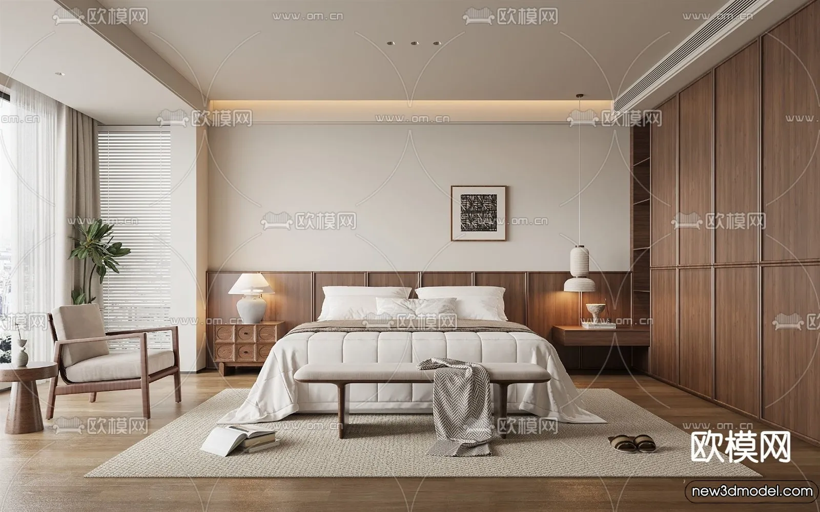 Bedroom – 3D Interior Scenes – Modern Style – 3D Models – 008