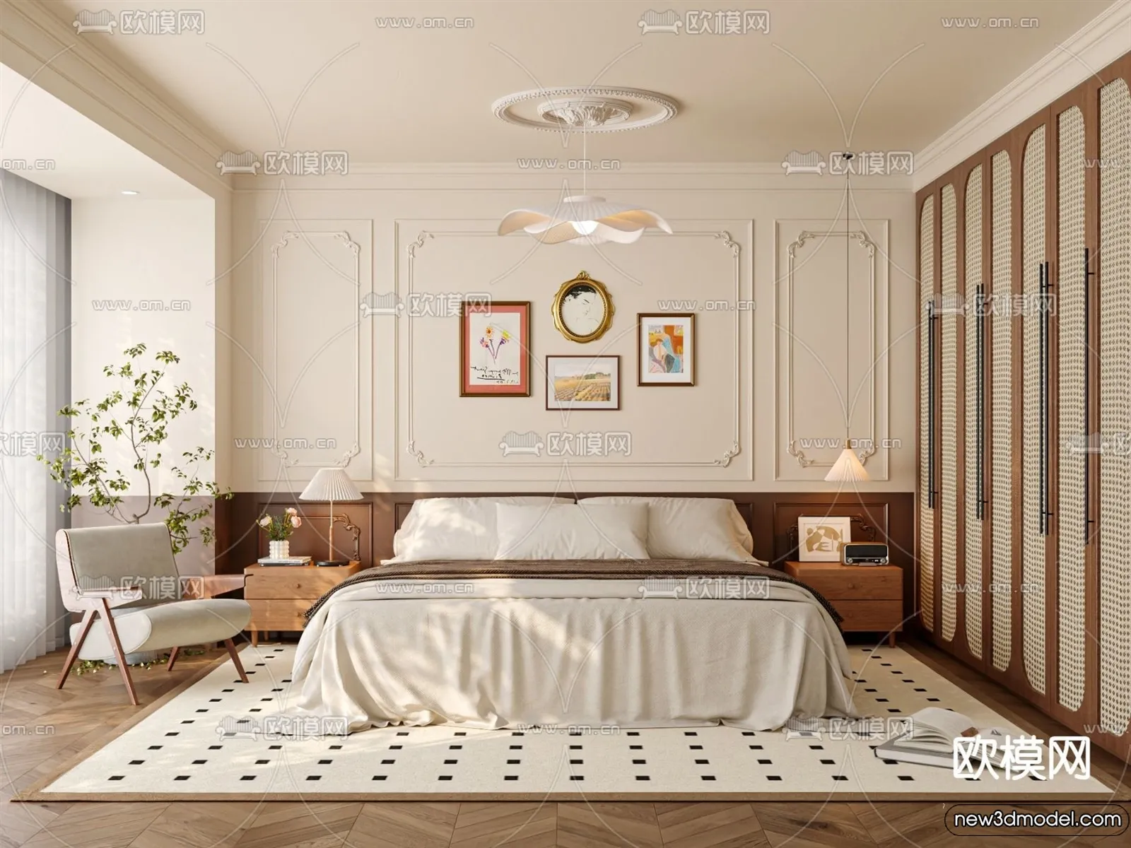 Bedroom – 3D Interior Scenes – Modern Style – 3D Models – 009