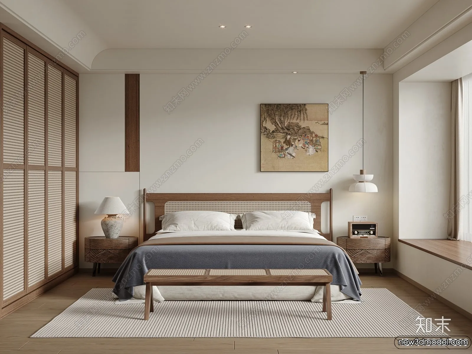 Bedroom – 3D Interior Scenes – Modern Style – 3D Models – 015