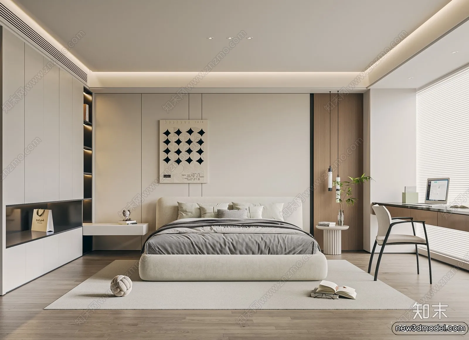 Bedroom – 3D Interior Scenes – Modern Style – 3D Models – 016