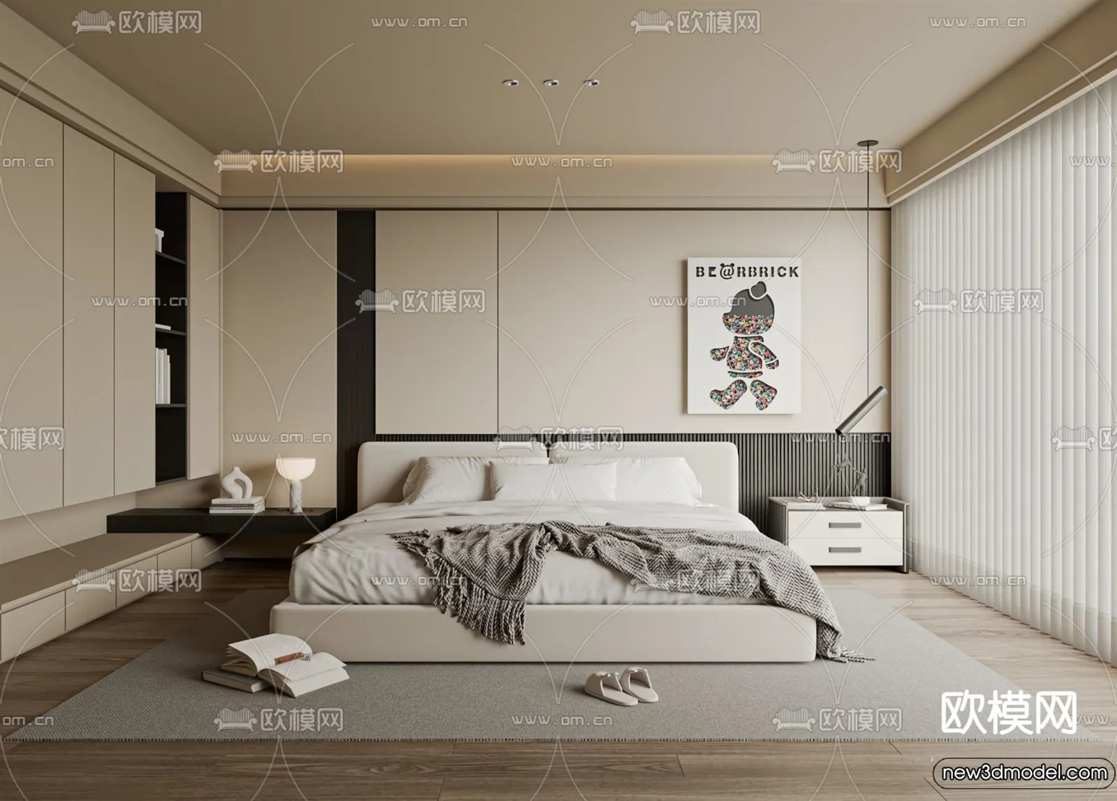 Bedroom – 3D Interior Scenes – Modern Style – 3D Models – 017