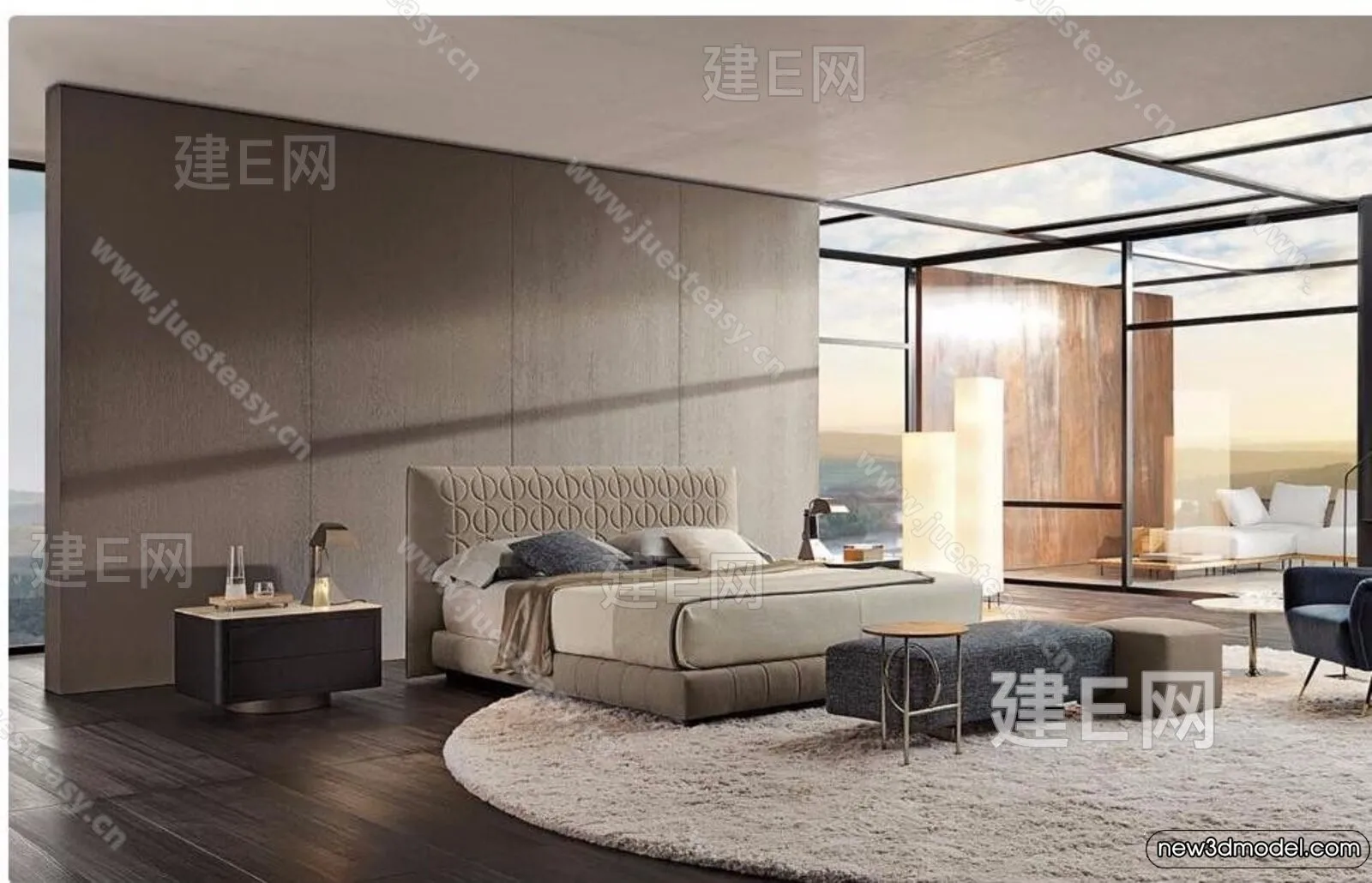 Bedroom – 3D Interior Scenes – Modern Style – 3D Models – 019