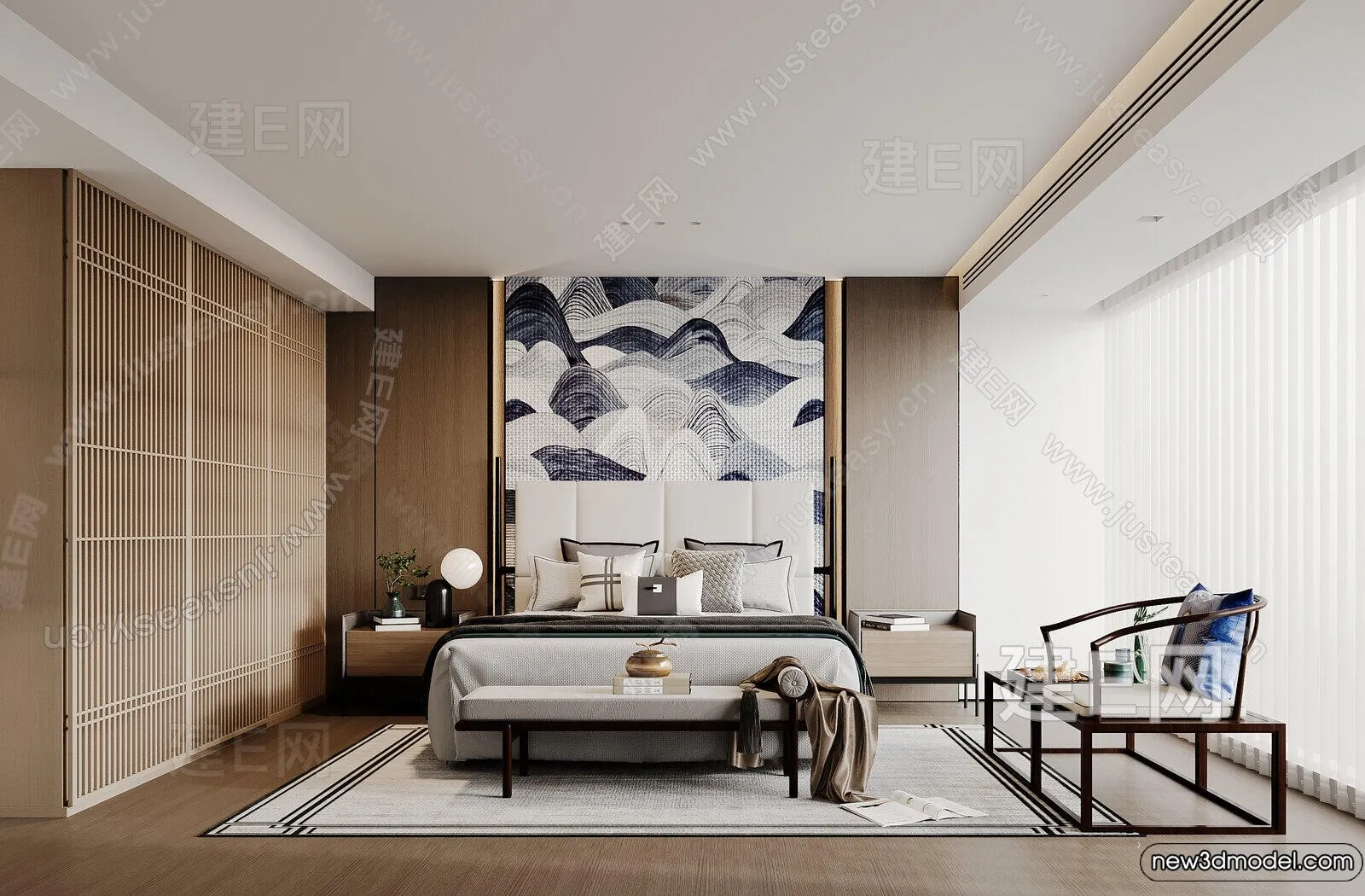 Bedroom – 3D Interior Scenes – Modern Style – 3D Models – 020