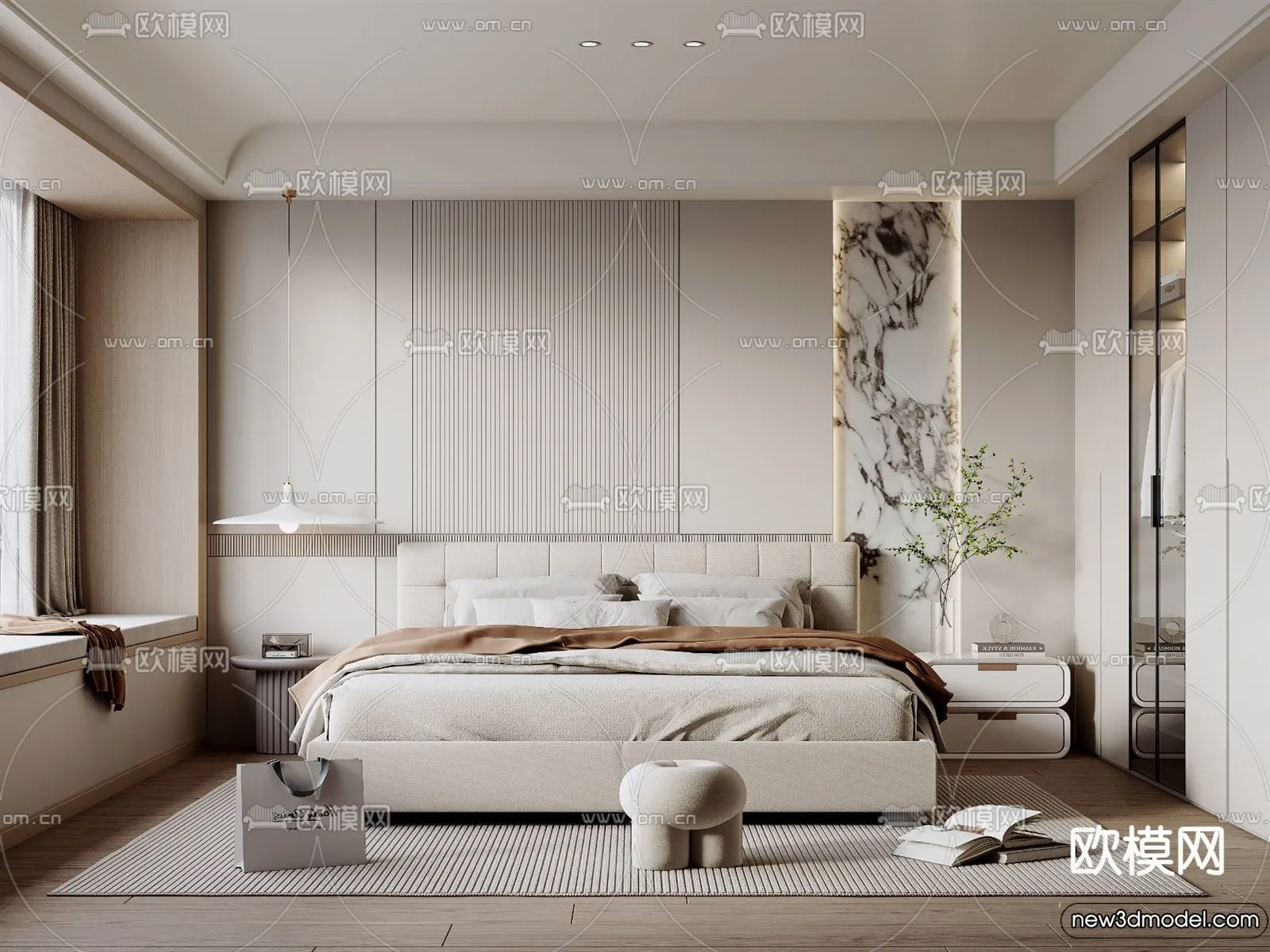 Bedroom – 3D Interior Scenes – Modern Style – 3D Models – 024