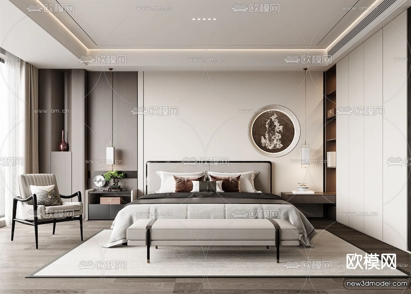 Bedroom – 3D Interior Scenes – Modern Style – 3D Models – 026