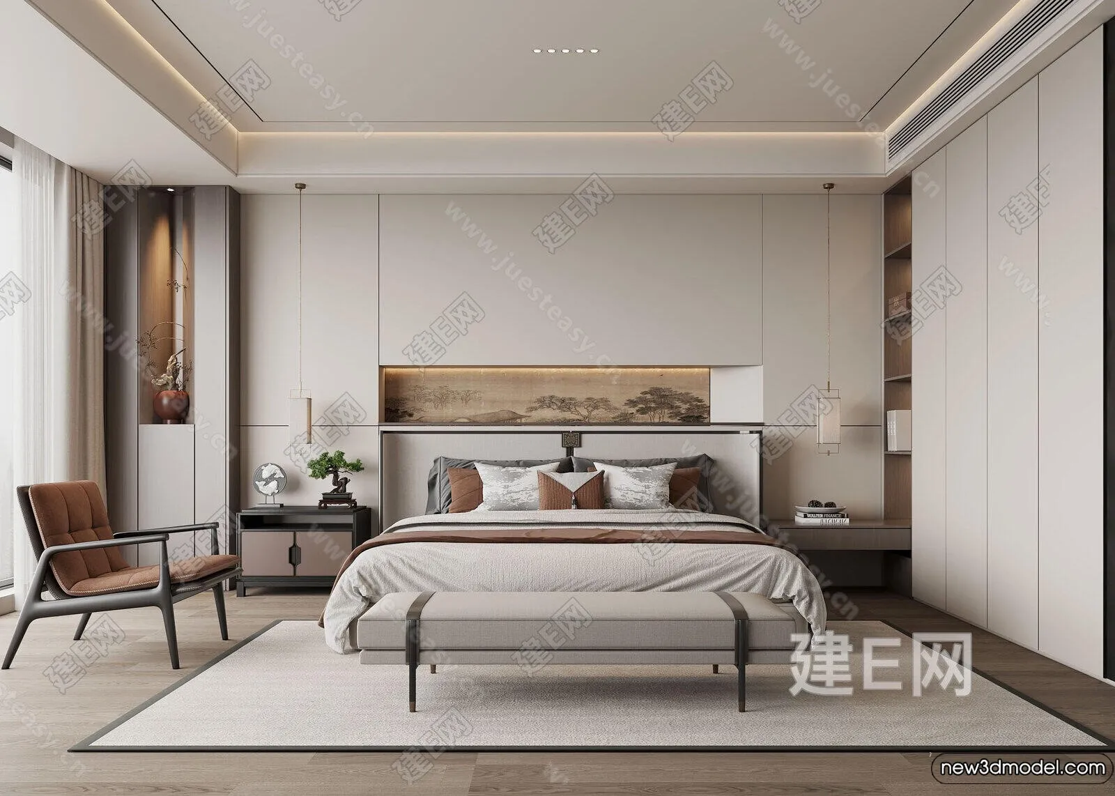 Bedroom – 3D Interior Scenes – Modern Style – 3D Models – 027