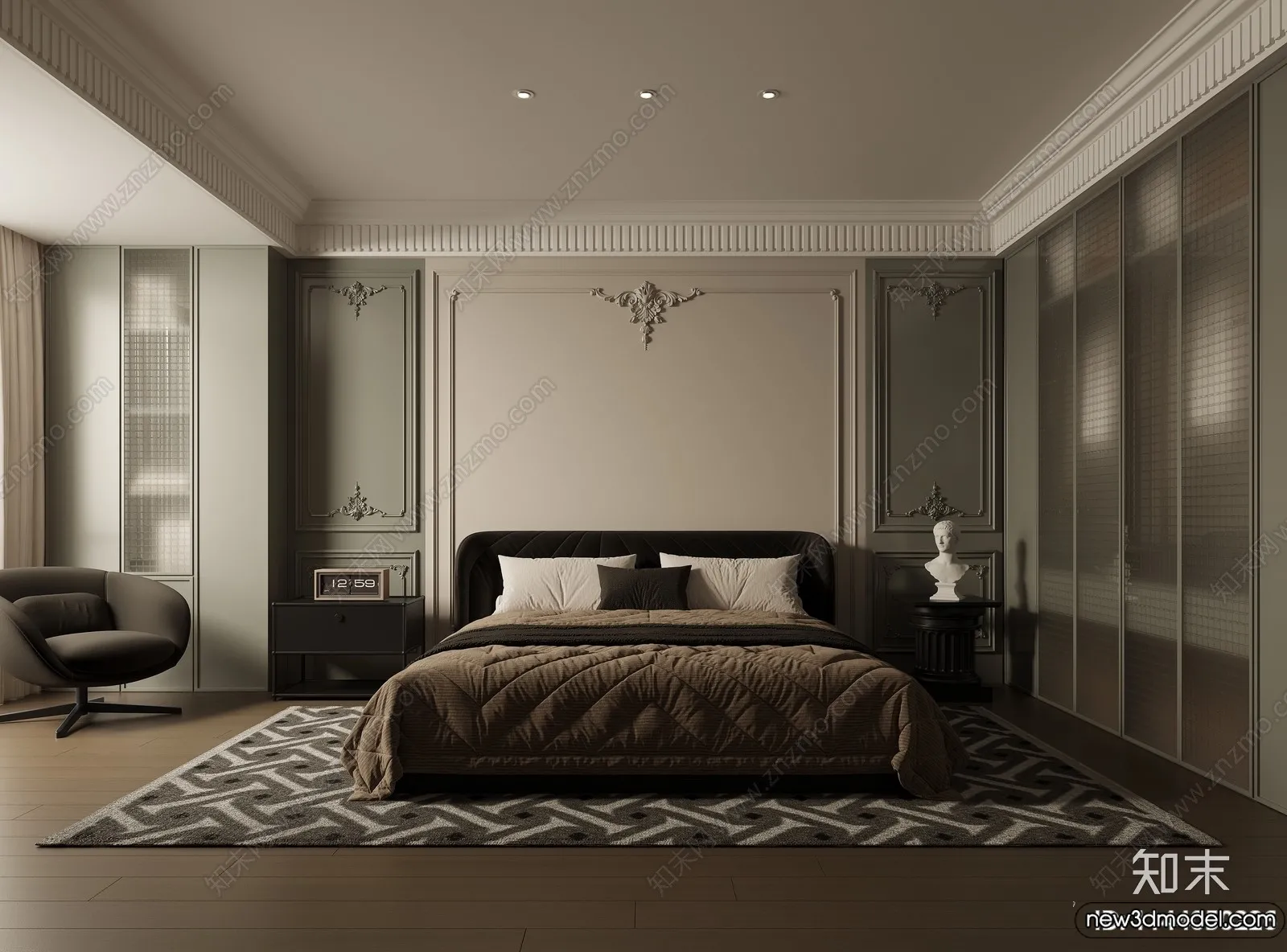 Bedroom – 3D Interior Scenes – Modern Style – 3D Models – 031