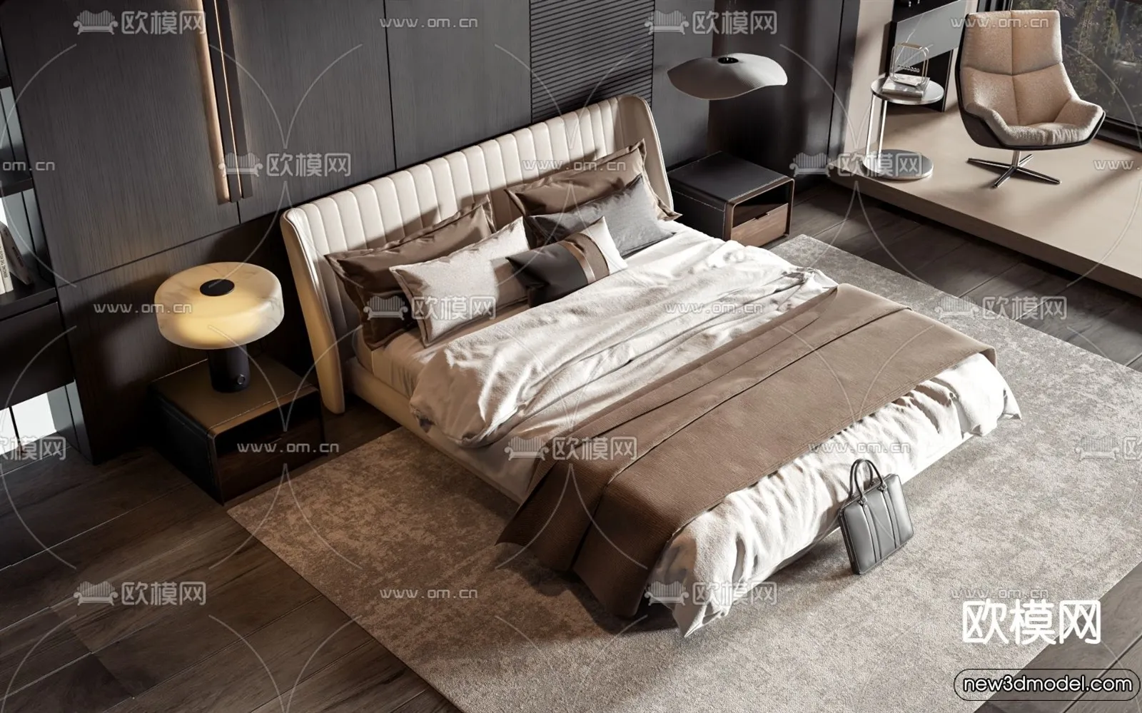 Bedroom – 3D Interior Scenes – Modern Style – 3D Models – 035