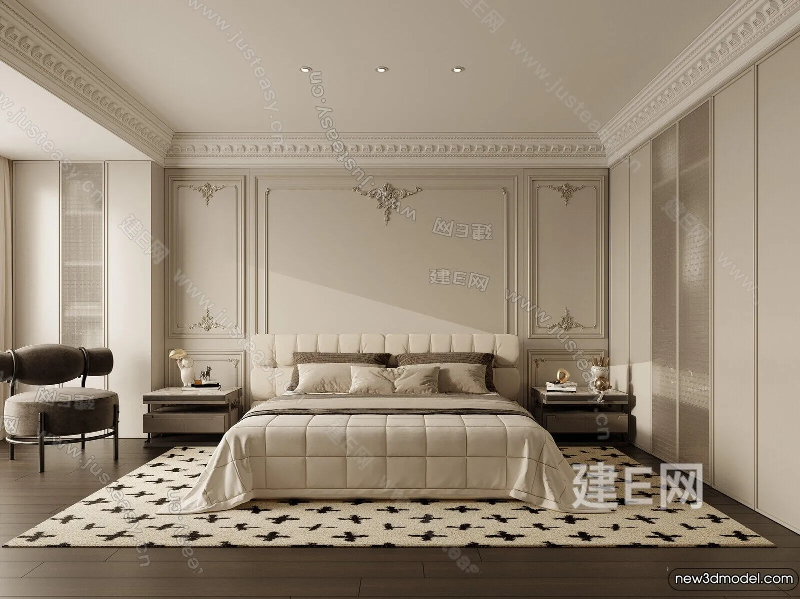 Bedroom – 3D Interior Scenes – Modern Style – 3D Models – 037