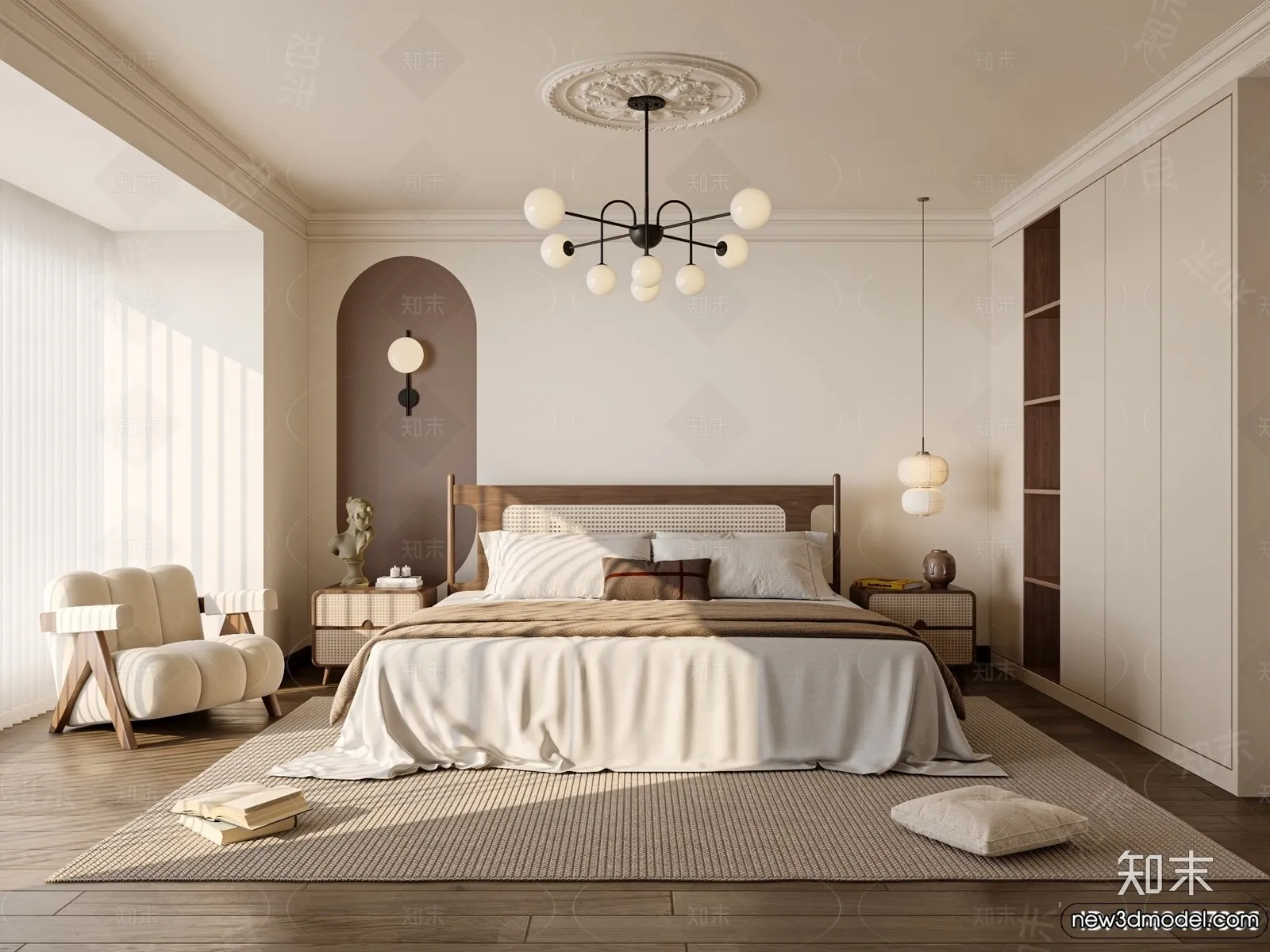 Bedroom – 3D Interior Scenes – Modern Style – 3D Models – 039