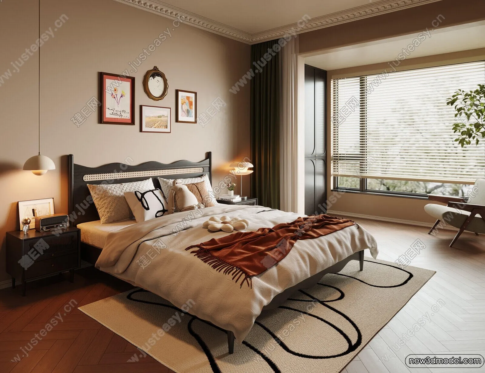 Bedroom – 3D Interior Scenes – Modern Style – 3D Models – 050