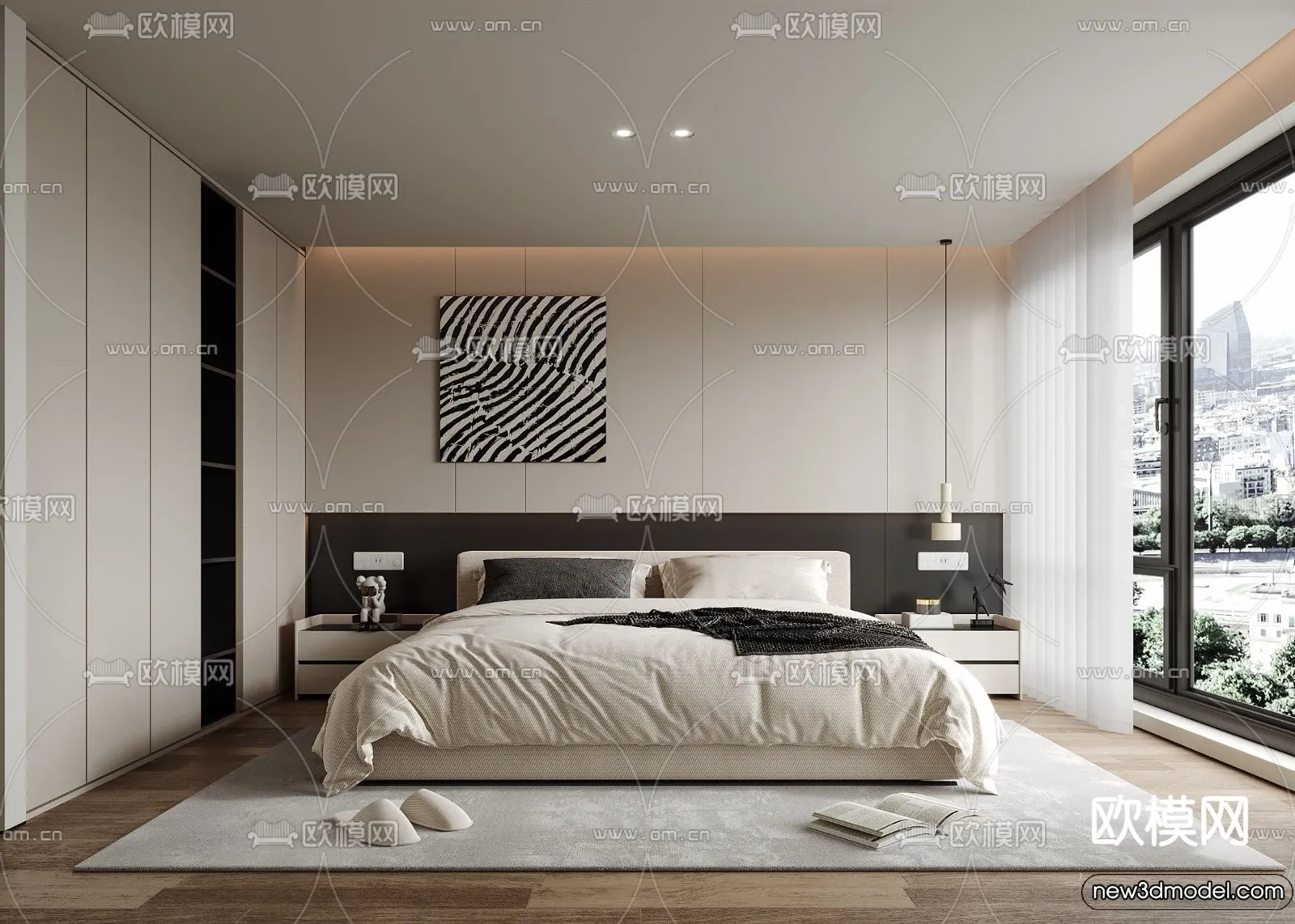 Bedroom – 3D Interior Scenes – Modern Style – 3D Models – 053