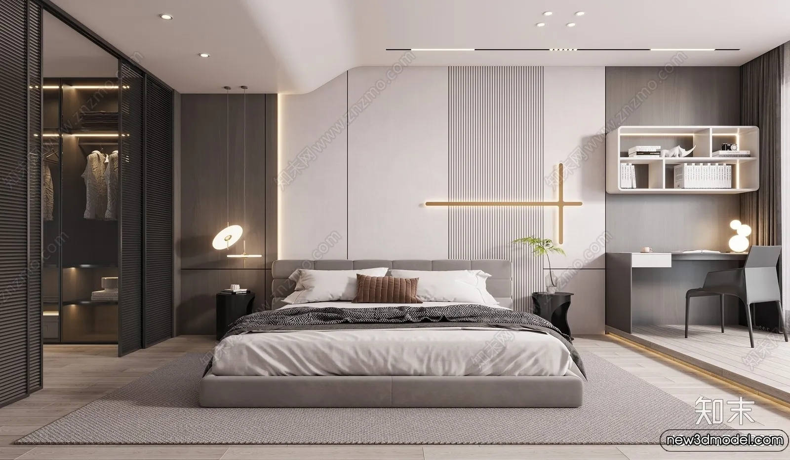 Bedroom – 3D Interior Scenes – Modern Style – 3D Models – 054