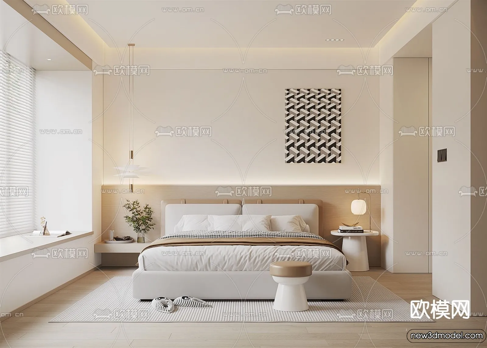 Bedroom – 3D Interior Scenes – Modern Style – 3D Models – 057