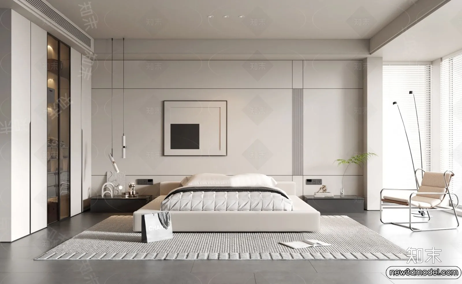 Bedroom – 3D Interior Scenes – Modern Style – 3D Models – 058