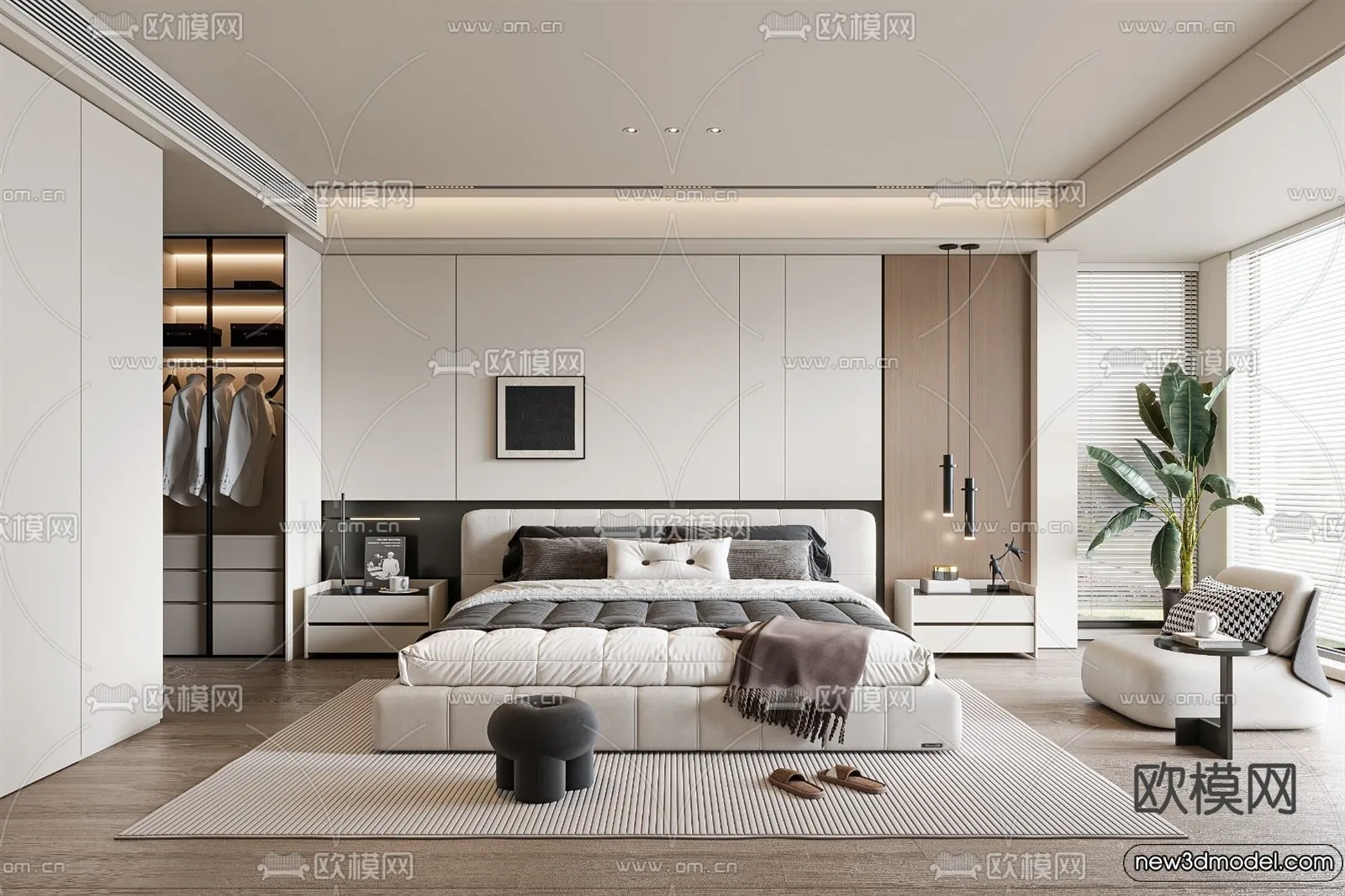 Bedroom – 3D Interior Scenes – Modern Style – 3D Models – 061