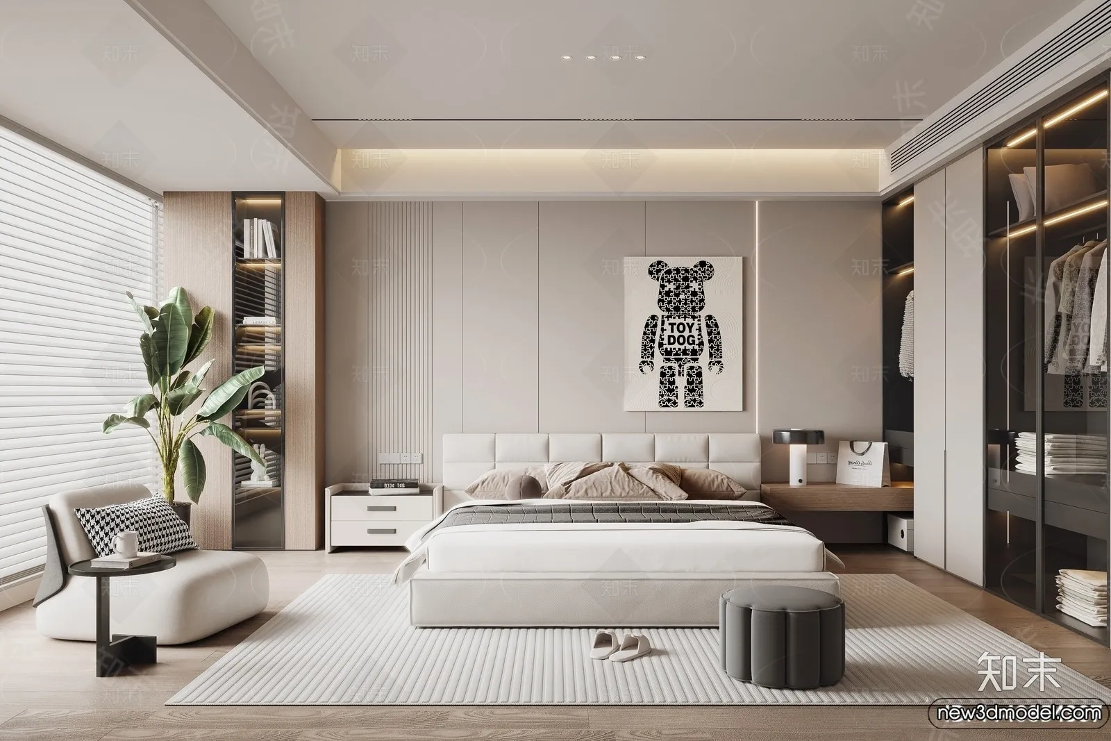 Bedroom – 3D Interior Scenes – Modern Style – 3D Models – 065