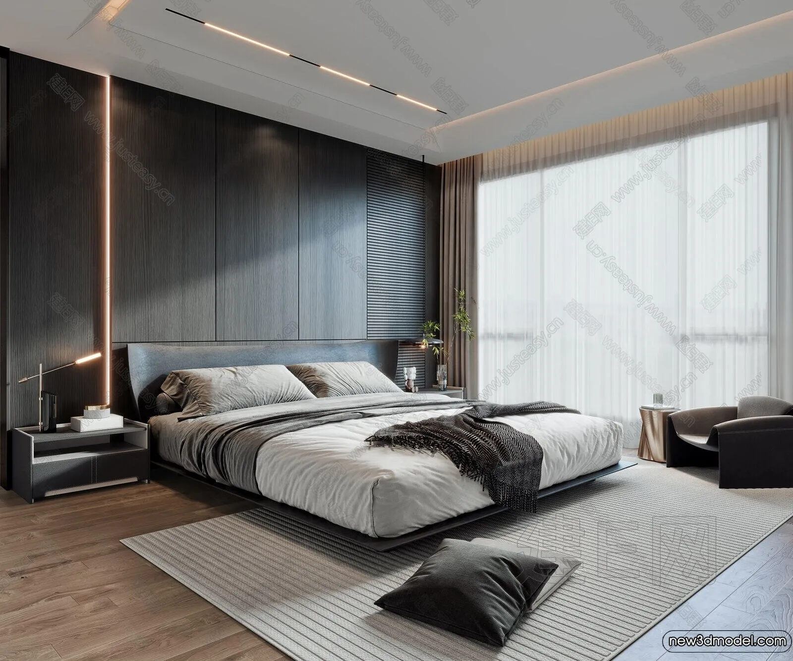 Bedroom – 3D Interior Scenes – Modern Style – 3D Models – 066