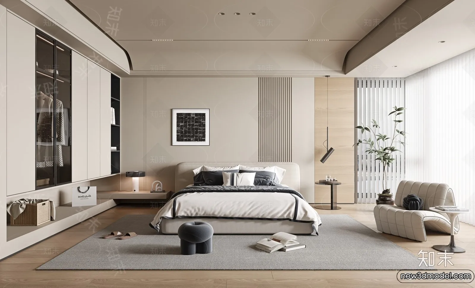 Bedroom – 3D Interior Scenes – Modern Style – 3D Models – 071