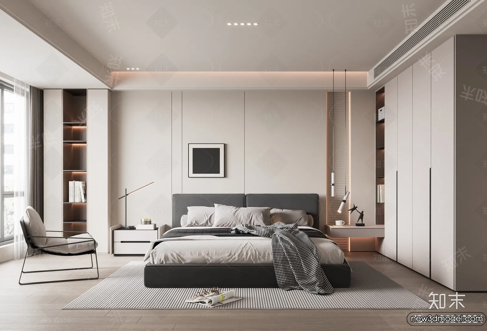 Bedroom – 3D Interior Scenes – Modern Style – 3D Models – 072