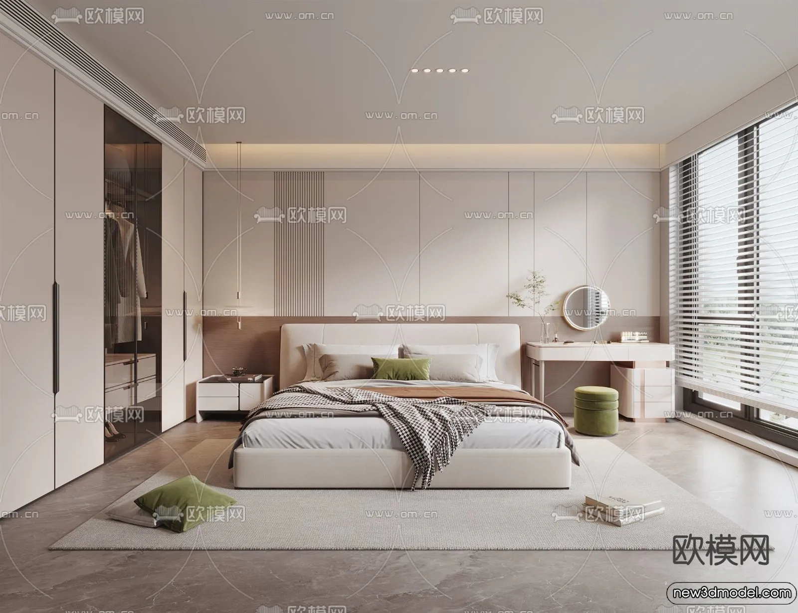 Bedroom – 3D Interior Scenes – Modern Style – 3D Models – 075