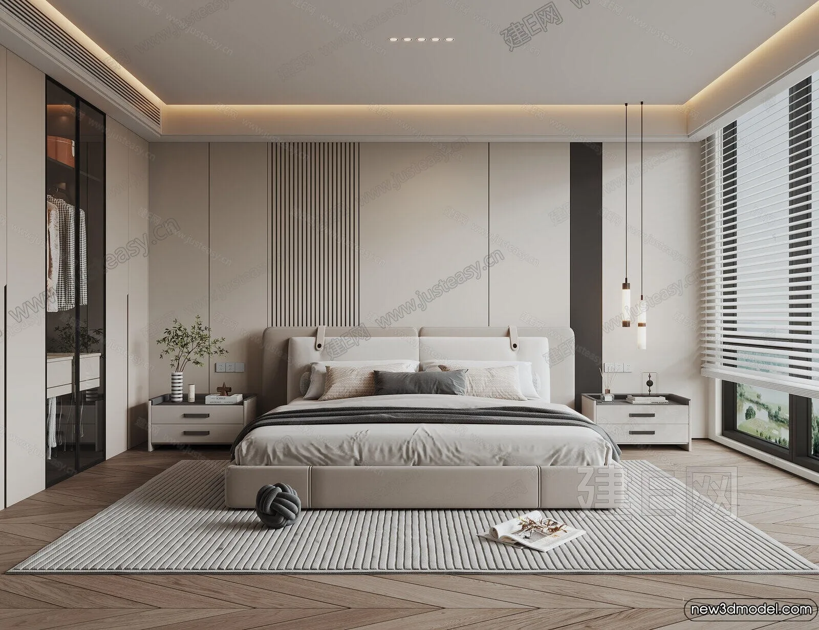 Bedroom – 3D Interior Scenes – Modern Style – 3D Models – 079