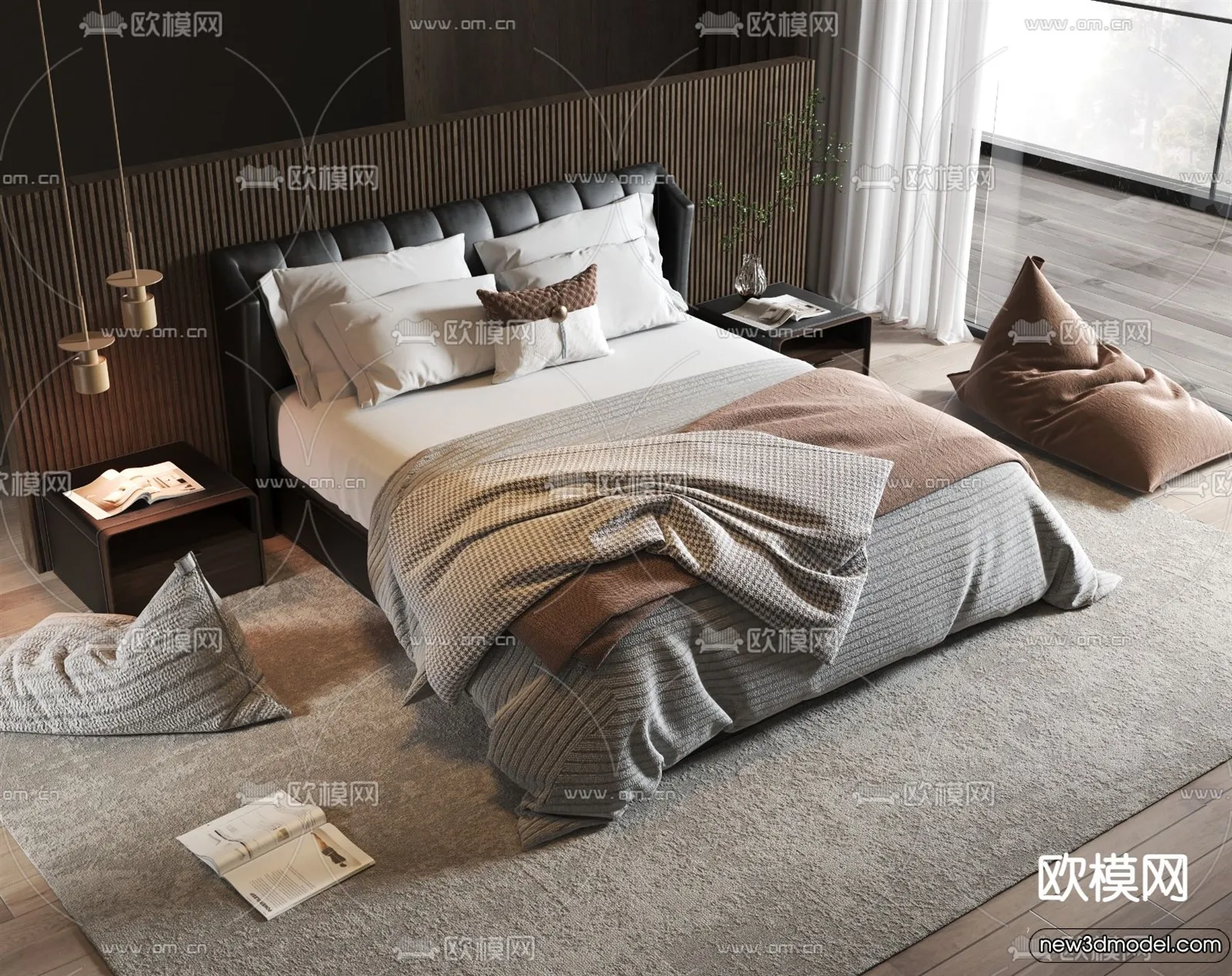 Bedroom – 3D Interior Scenes – Modern Style – 3D Models – 080