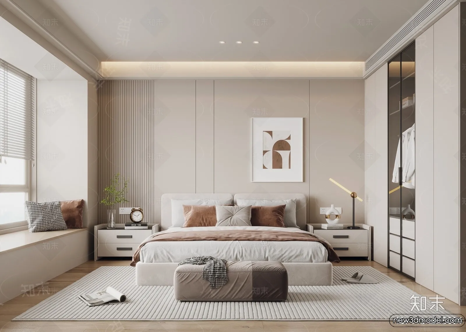 Bedroom – 3D Interior Scenes – Modern Style – 3D Models – 083