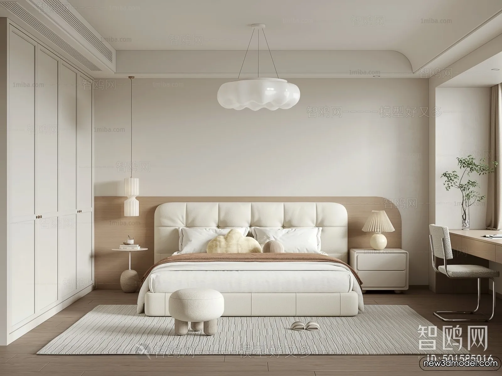 Bedroom – 3D Interior Scenes – Modern Style – 3D Models – 096