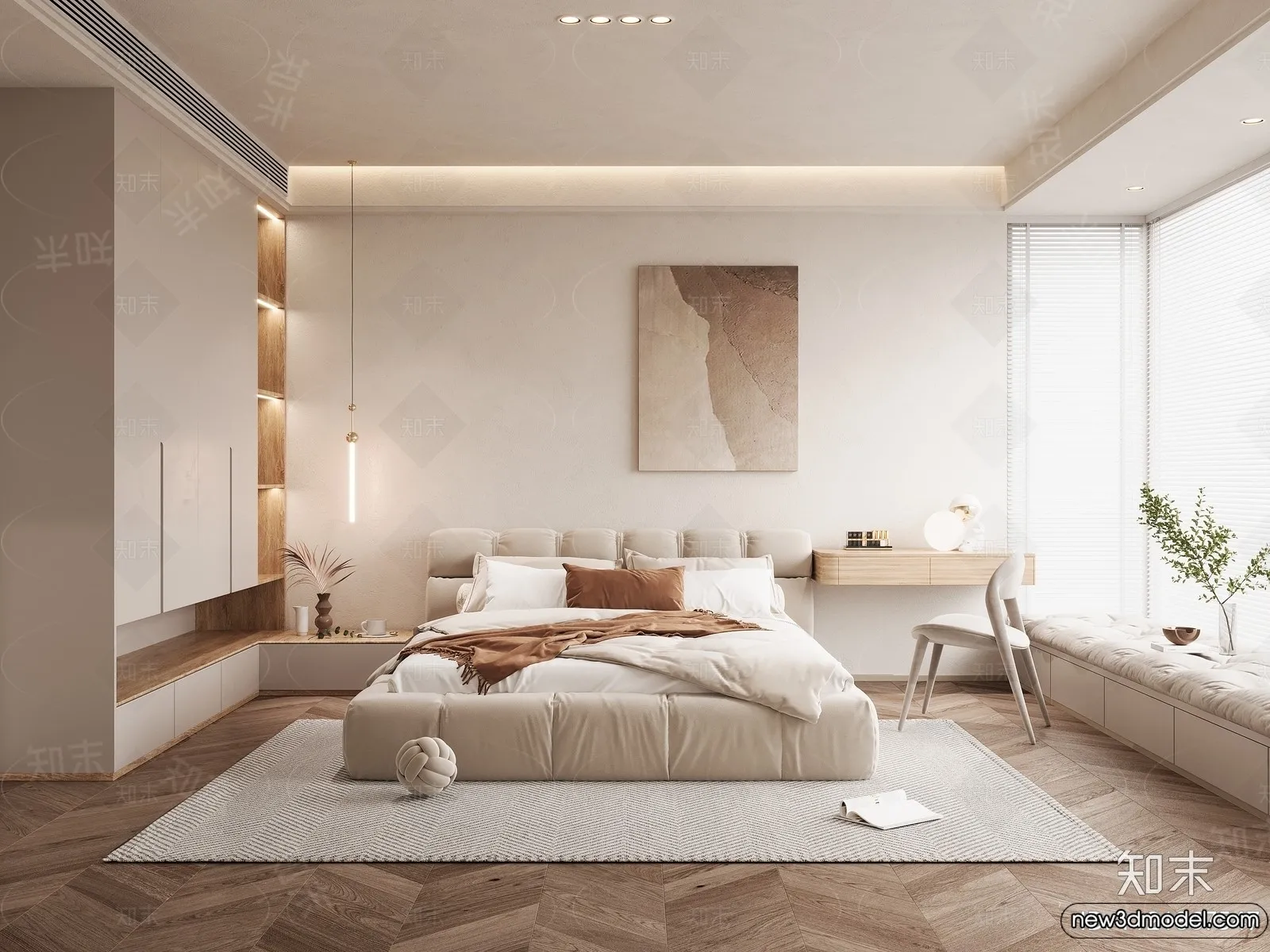 Bedroom – 3D Interior Scenes – Modern Style – 3D Models – 099