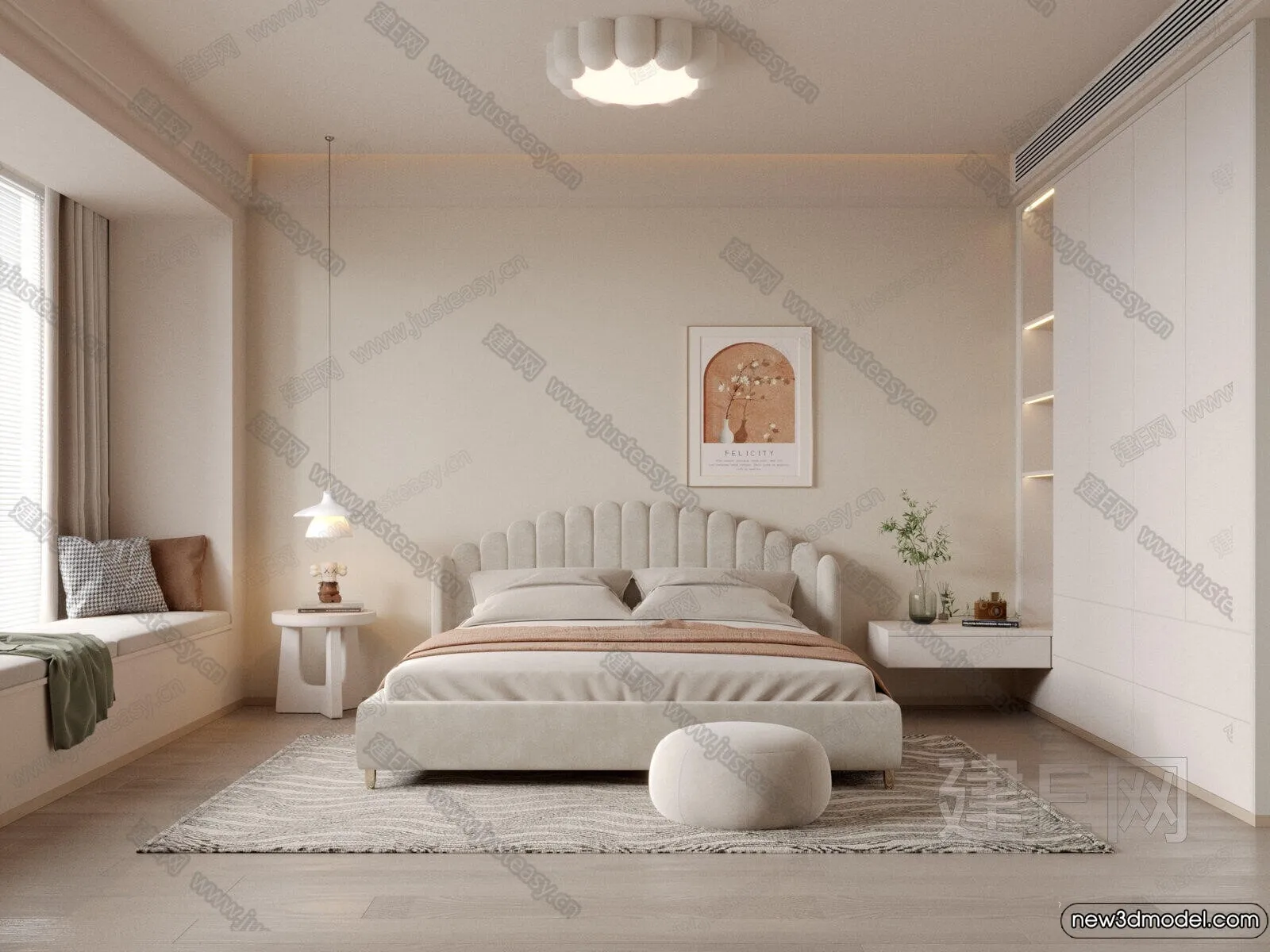 Bedroom – 3D Interior Scenes – Modern Style – 3D Models – 101