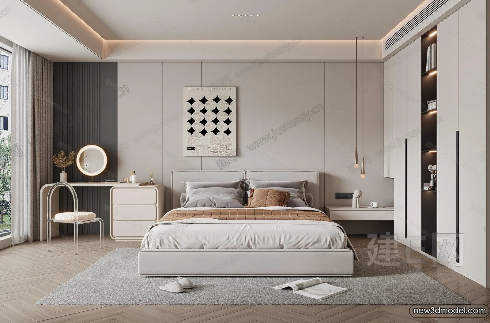 Bedroom – 3D Interior Scenes – Modern Style – 3D Models – 113