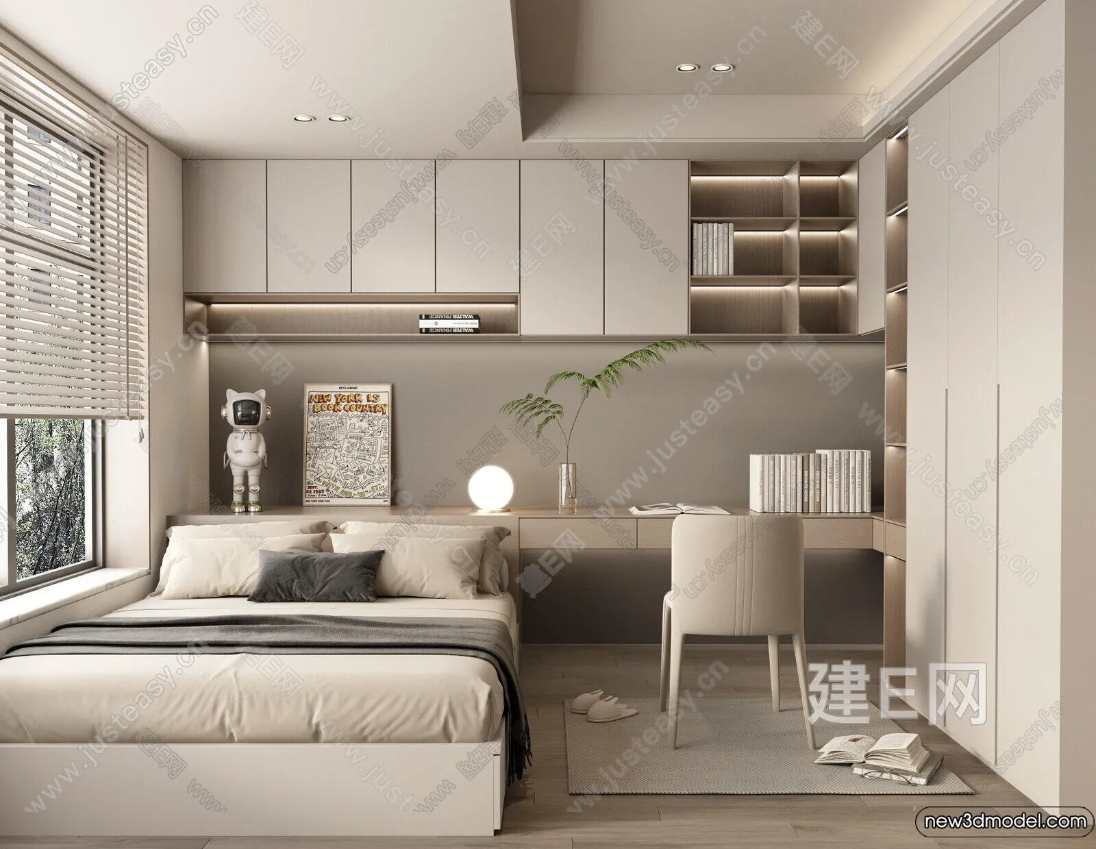 Bedroom – 3D Interior Scenes – Modern Style – 3D Models – 115