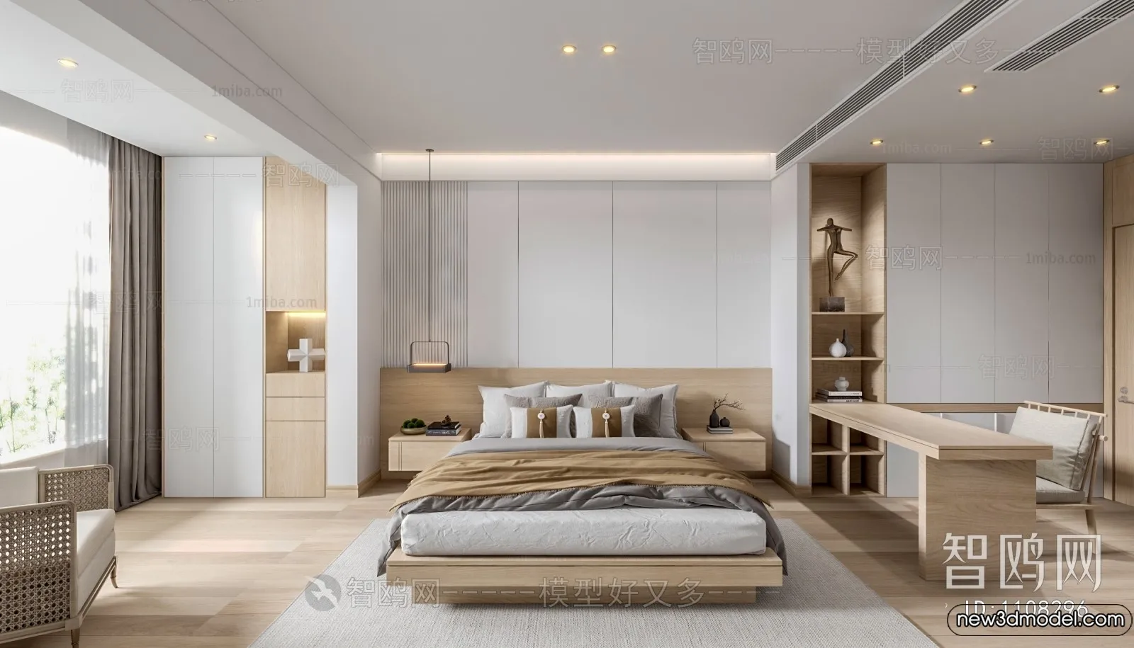 Bedroom – 3D Interior Scenes – Modern Style – 3D Models – 121