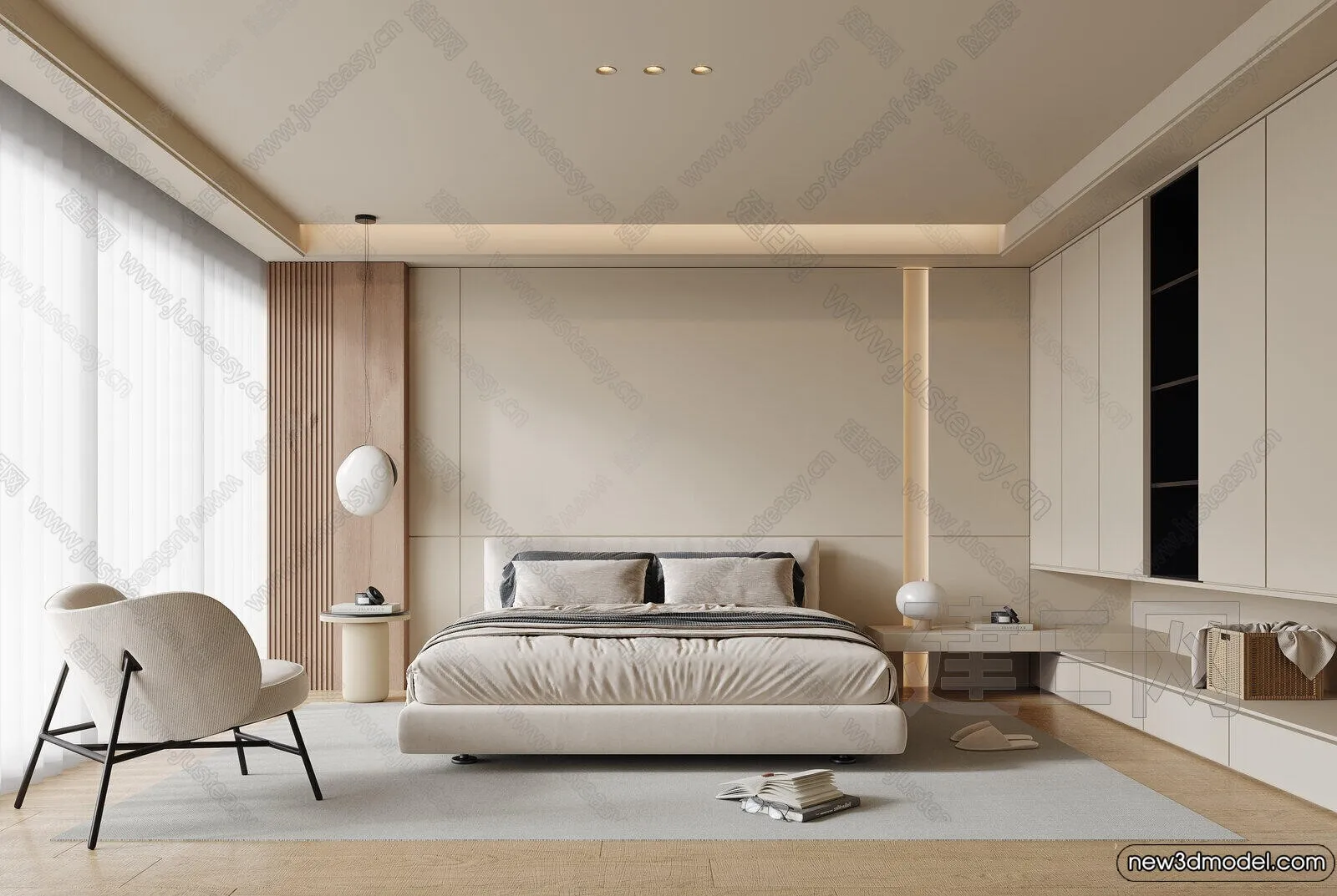 Bedroom – 3D Interior Scenes – Modern Style – 3D Models – 124