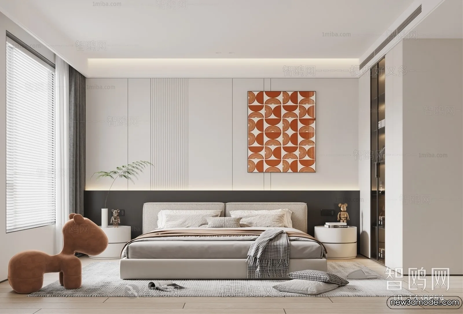 Bedroom – 3D Interior Scenes – Modern Style – 3D Models – 125