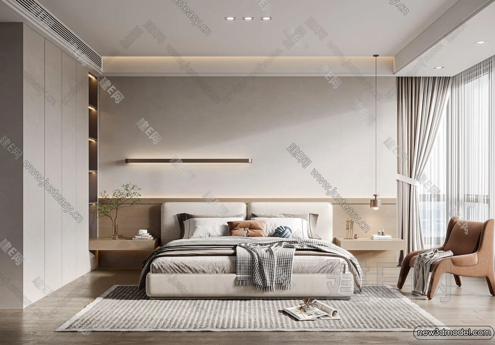 Bedroom – 3D Interior Scenes – Modern Style – 3D Models – 132