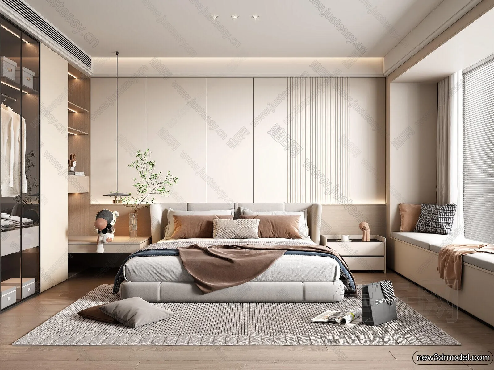 Bedroom – 3D Interior Scenes – Modern Style – 3D Models – 142