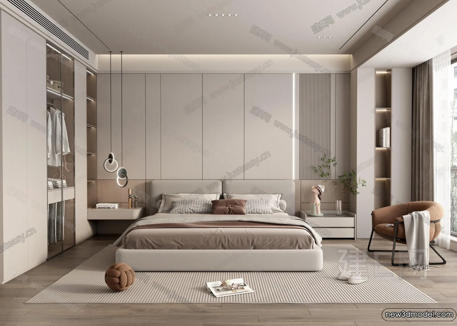 Bedroom – 3D Interior Scenes – Modern Style – 3D Models – 148