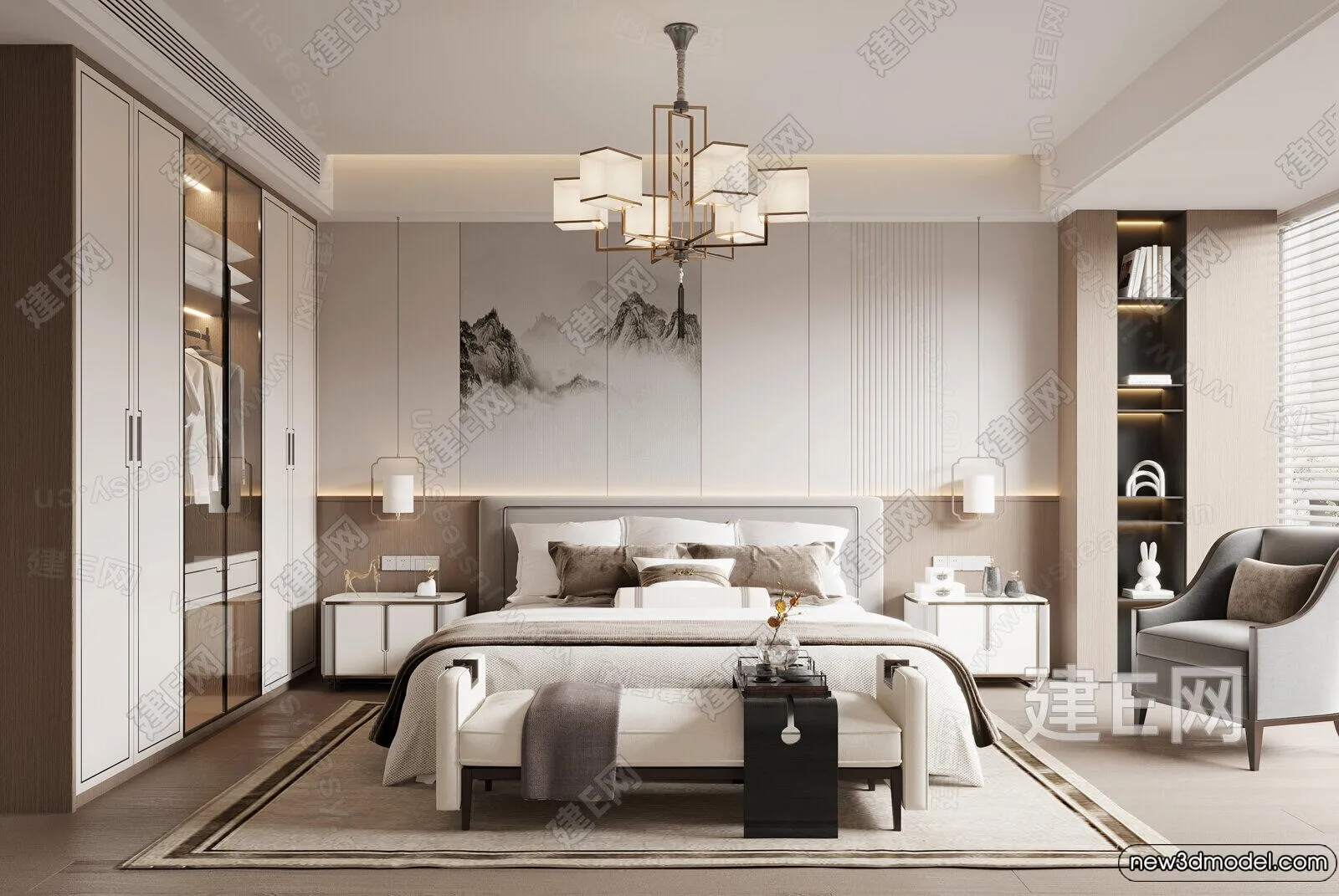 Bedroom – 3D Interior Scenes – Modern Style – 3D Models – 150