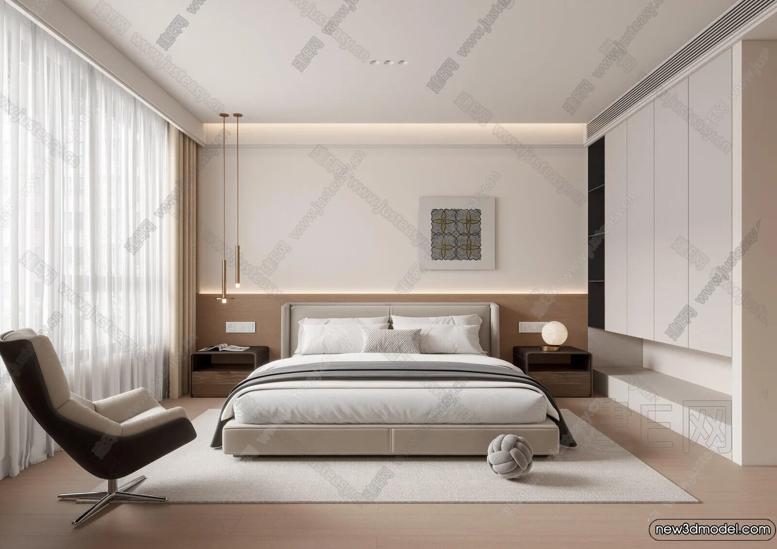 Bedroom – 3D Interior Scenes – Modern Style – 3D Models – 151