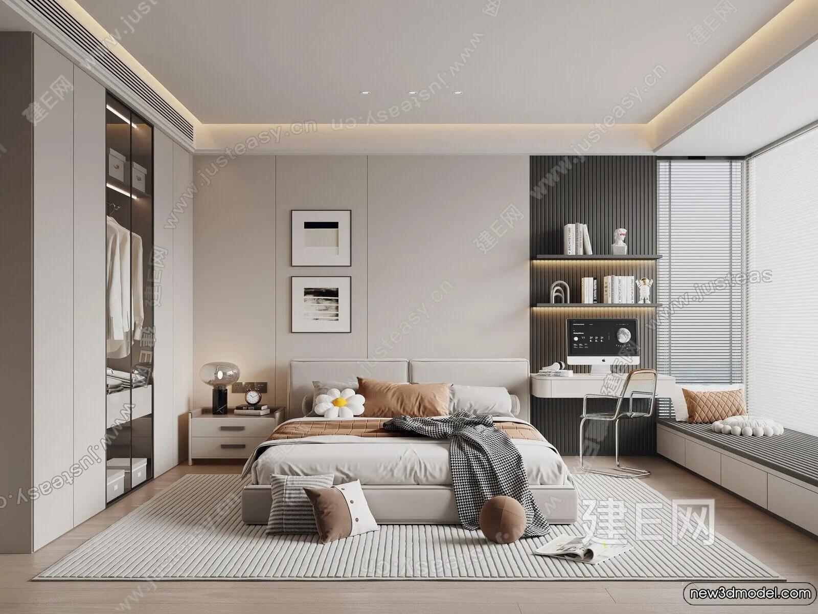 Bedroom – 3D Interior Scenes – Modern Style – 3D Models – 153