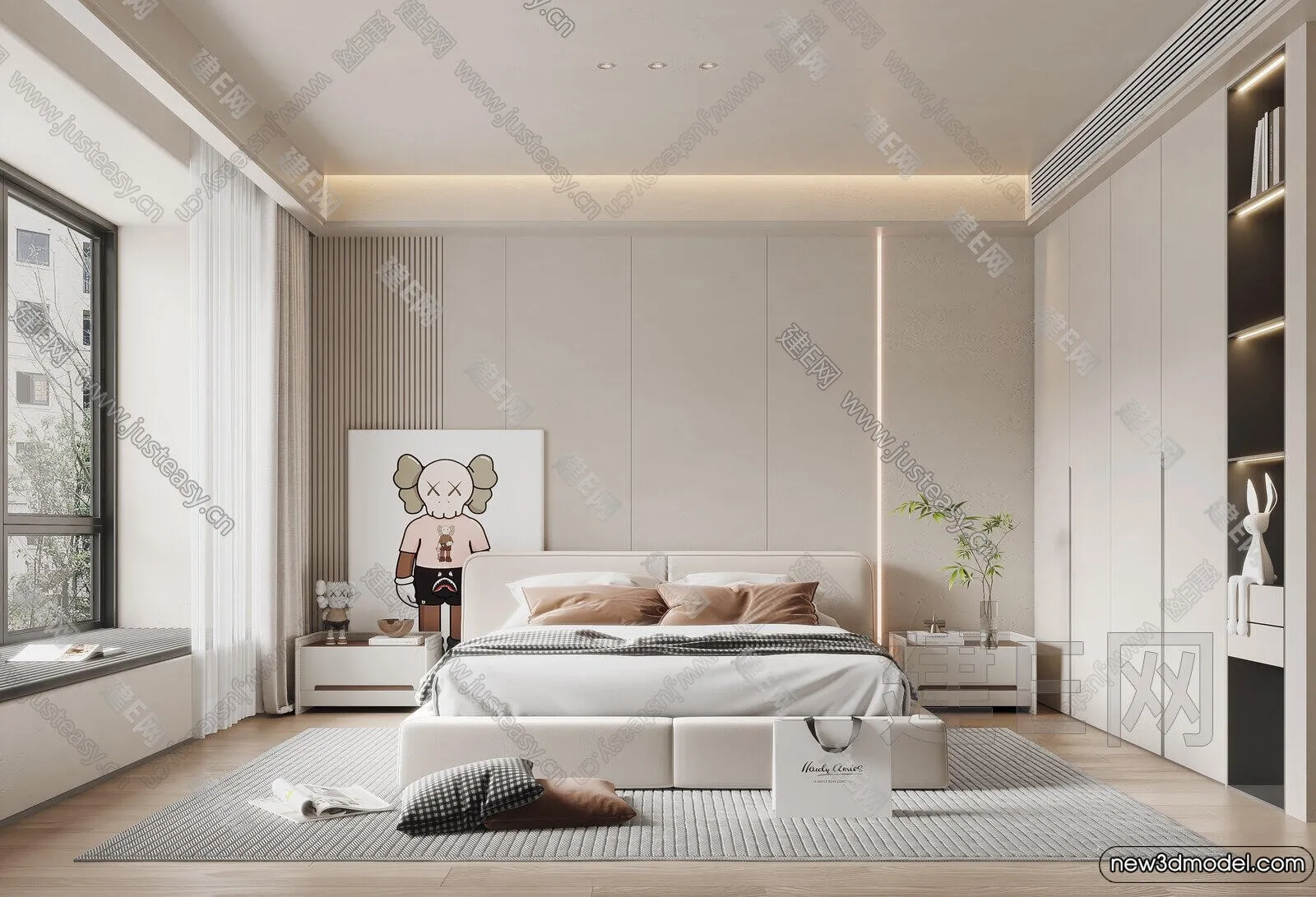 Bedroom – 3D Interior Scenes – Modern Style – 3D Models – 156