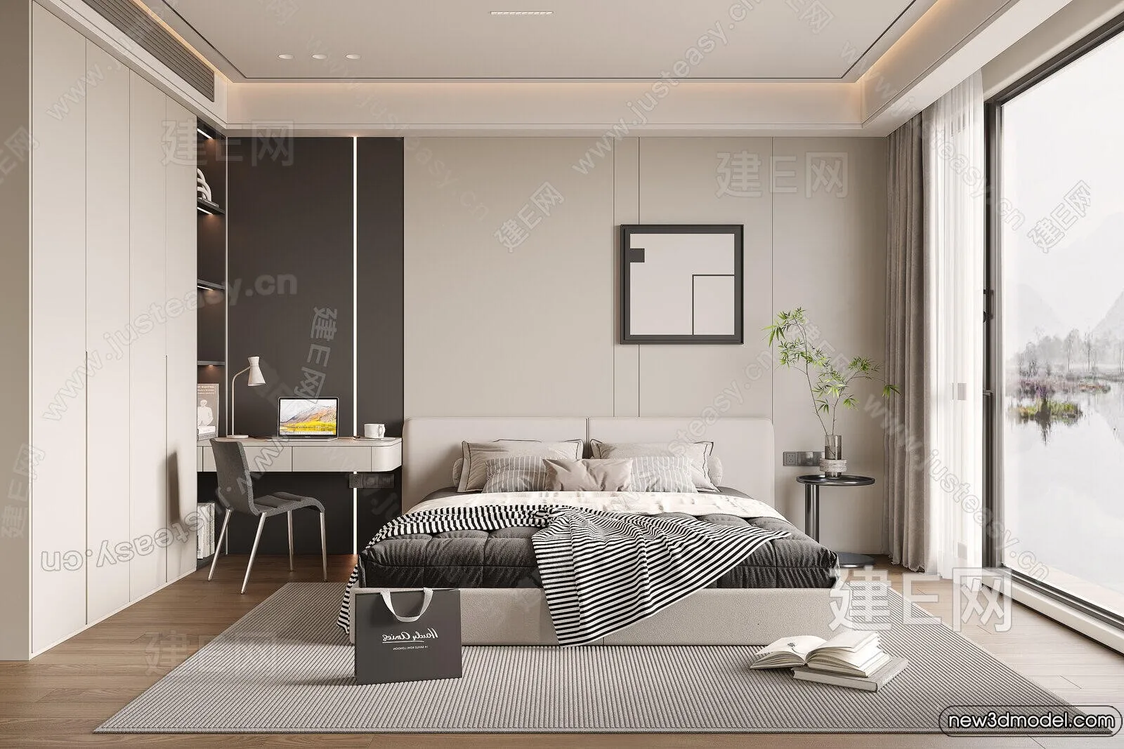 Bedroom – 3D Interior Scenes – Modern Style – 3D Models – 157